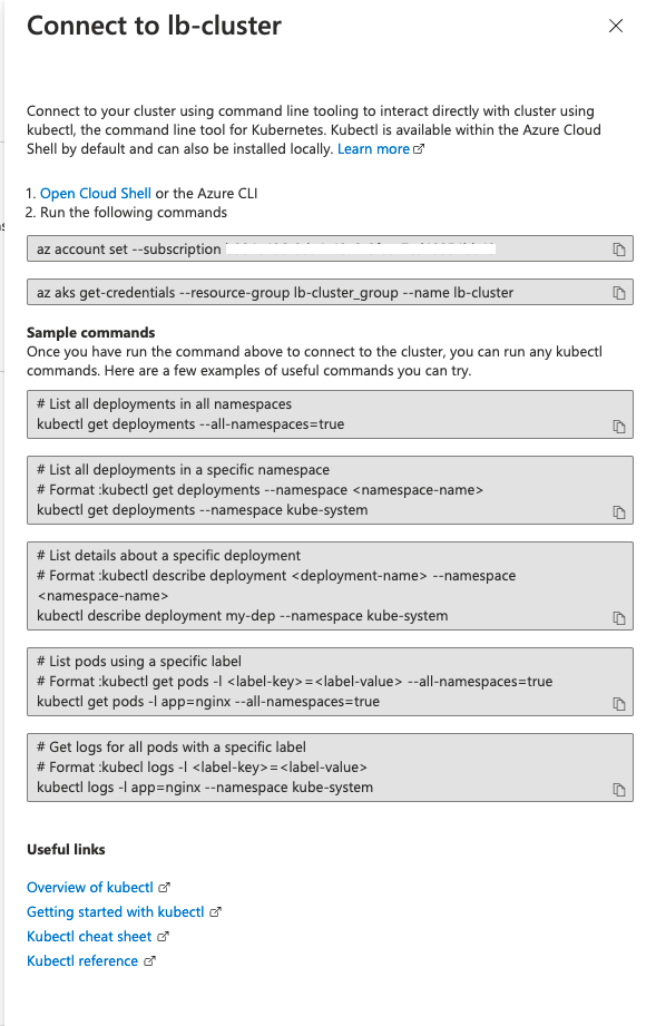 Figure 10. Connect to lb-cluster