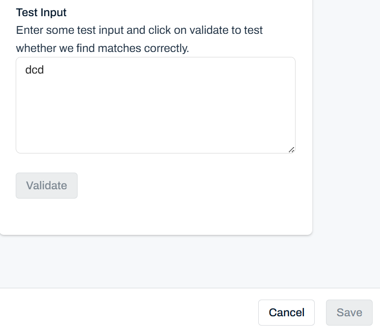 Figure: Enter test input and click on validate to check the accuracy of the mechanism
